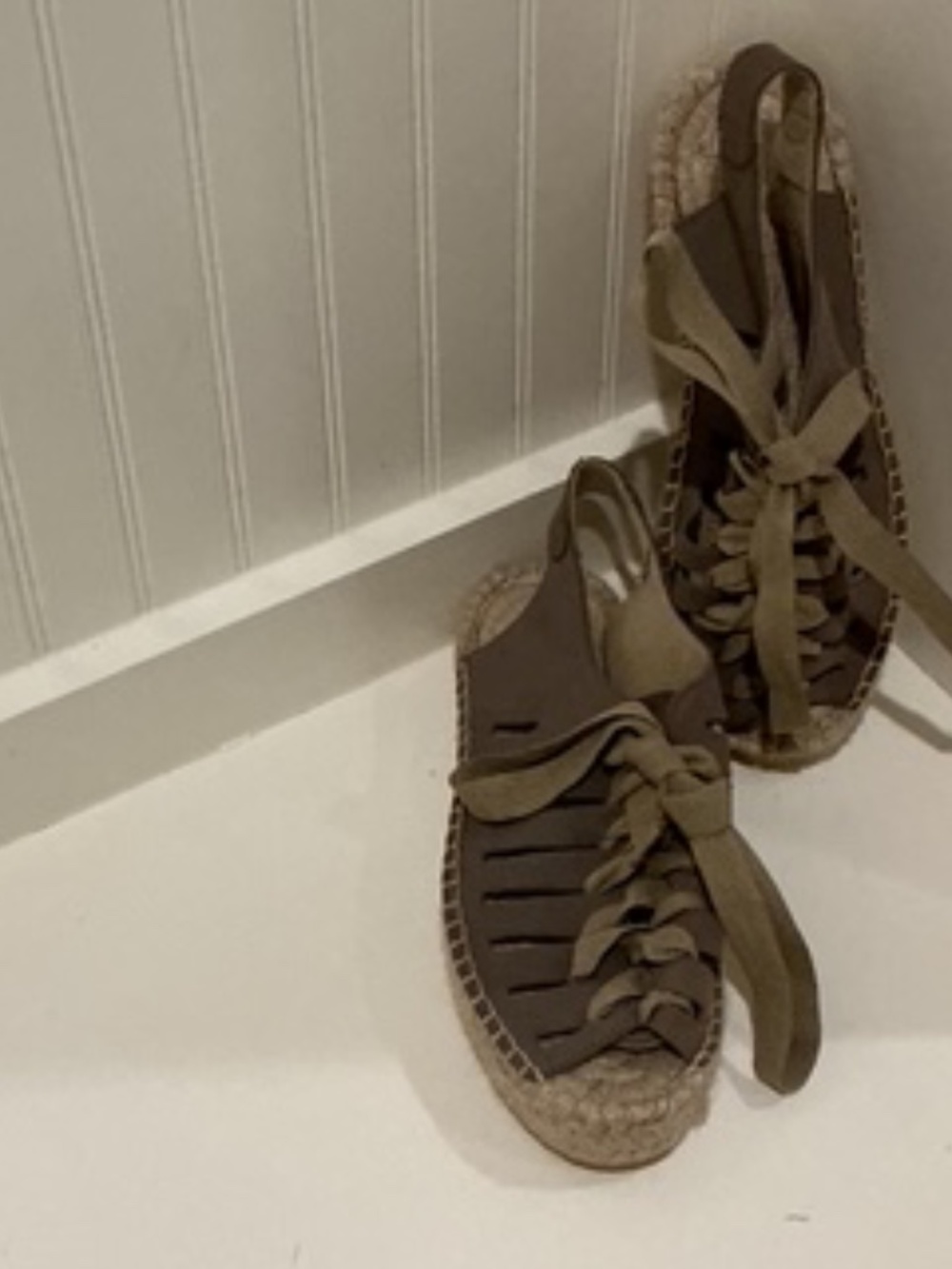 Wrap Leather Espadrilles